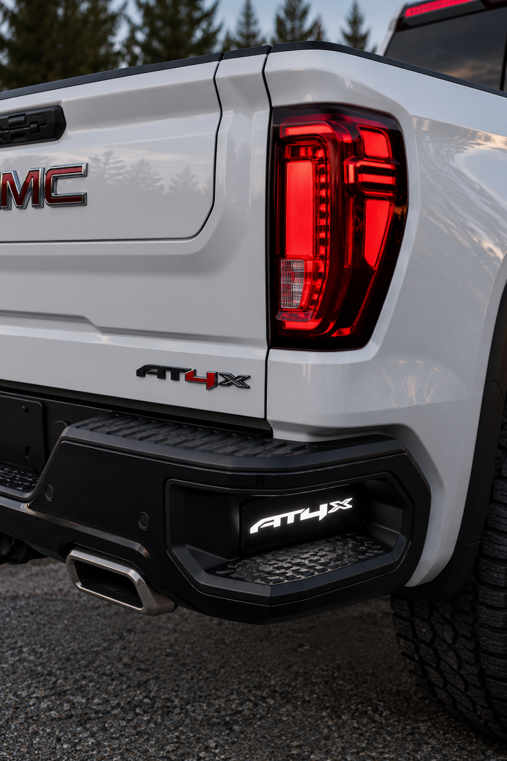 2019-2027+ GMC/Chevy 1500 Illuminated Rear Bumper Corner Step Inserts (Silverado/ Sierra) - AutoLEDTech.com