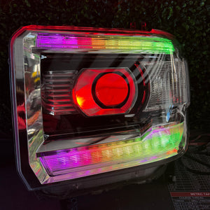 2014-2019 GMC Sierra HD RGBW Flow Series LED DRL Headlights