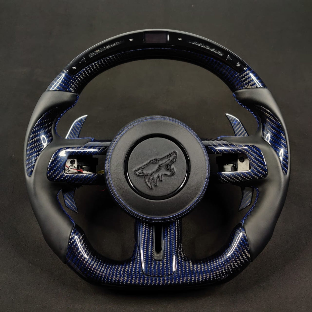 2015-2023 Ford Mustang Custom Carbon Fiber Steering Wheel w/ LED RPM Display