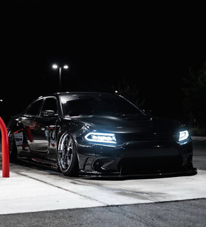 2015-2023 Dodge Charger Alpharex Nova LED Projector Headlights (Alpha Black) - AutoLEDTech.com