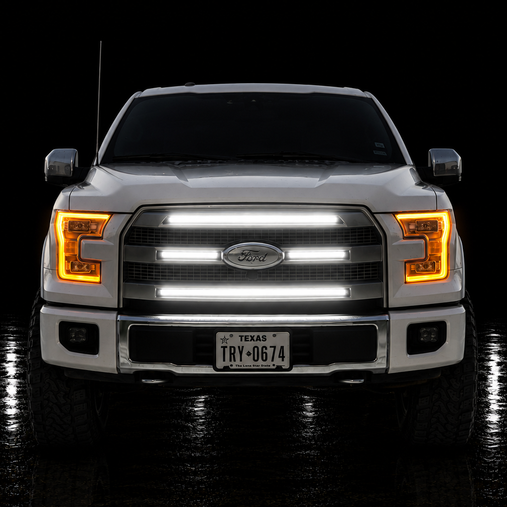 2015-2017 Ford F150 Platinum LED Grill Accent Lights Bar Kit - AutoLEDTech.com