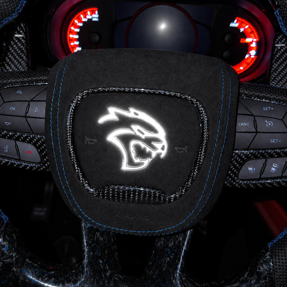 SRT HELLCAT RGB LED Custom Airbag Cover - AutoLEDTech.com