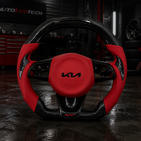 2017-2024 Kia Stinger K8 Custom Carbon Fiber Steering Wheel - AutoLEDTech.com