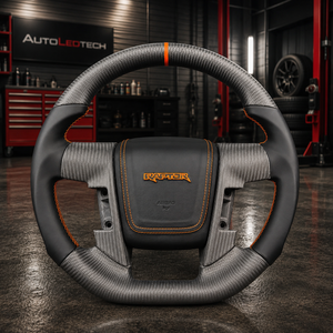 2009-2014 Ford Raptor & F150 Custom Carbon Fiber Steering Wheel w/ LED Display - AutoLEDTech.com