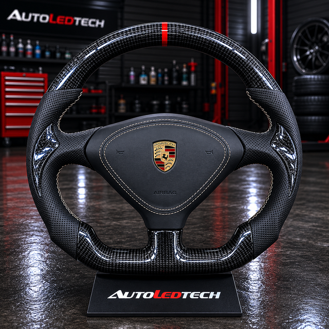 1995-2005 Porsche 996 993 986 Custom Carbon Fiber Steering Wheel - AutoLEDTech.com