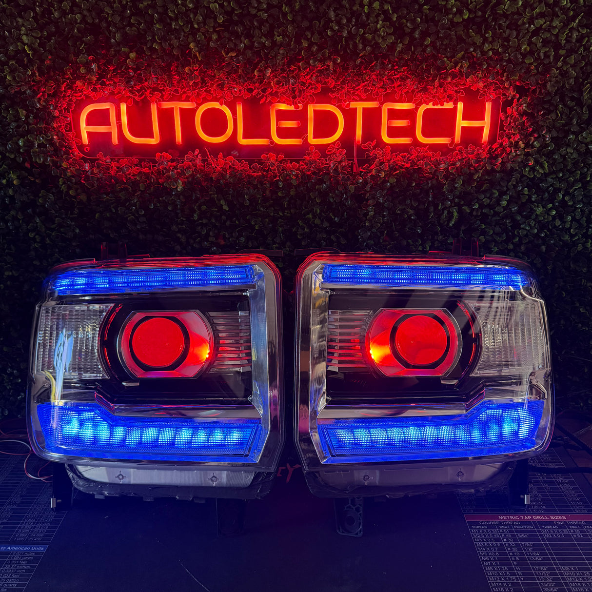 2014-2019 GMC Sierra HD RGBW Flow Series LED DRL Headlights