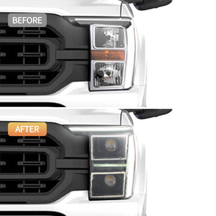 21-23 Ford F150 24+ Style White/Amber LED DRL Headlights