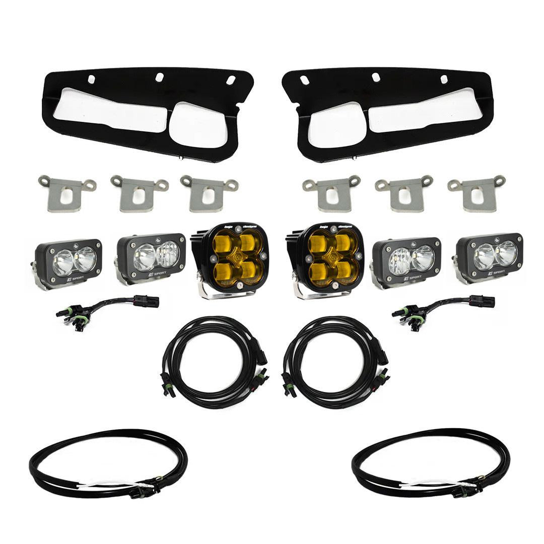 2021-2026+ Ford Bronco Baja Designs Squadron Dual S2 Bumper Fog Pocket Light Kit