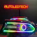 2015-2023 Dodge Charger RGBW Flow Series Halo LED DRL Prebuilt Halo Headlights