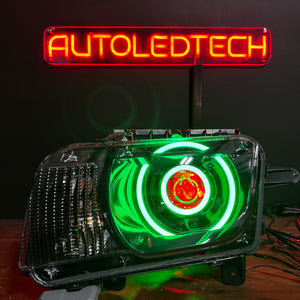 2010-2013 Chevrolet Camaro LS LT (Non-RS) RGBW Flow Series LED Prebuilt Halo Headlights