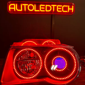2005-2010 Chrysler 300C/SRT RGBW Flow Series Halo Headlights