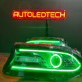 2015-2023 Dodge Charger RGBW Flow Series Halo LED DRL Prebuilt Halo Headlights