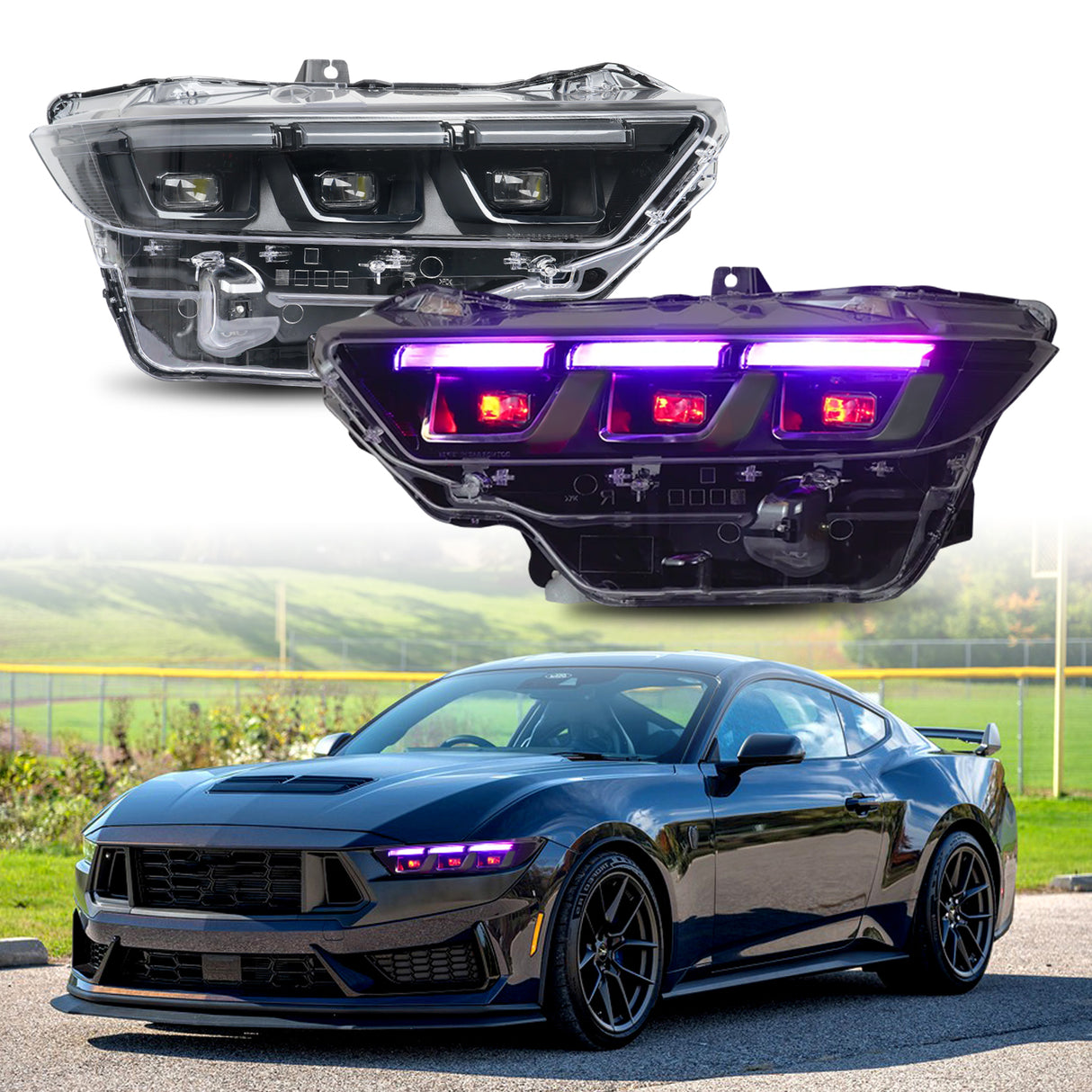2024+ Ford Mustang S650 RGB Flow Series LED DRL Headlights