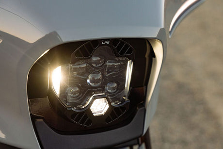 Baja Designs DOT LP6 LED headlight installed on a Harley Davidson