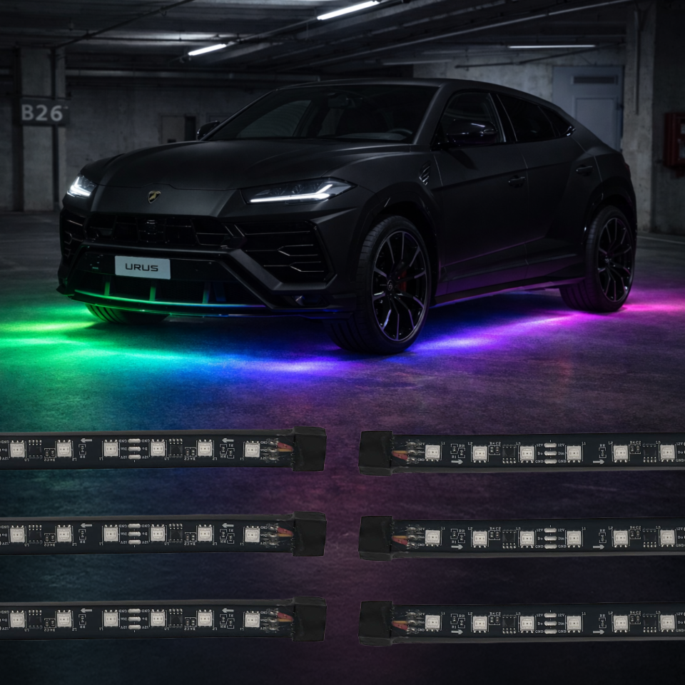 ULTIMATE 6-Piece Flow Series Chasing LED Underbody Lights Kit - AutoLEDTech.com