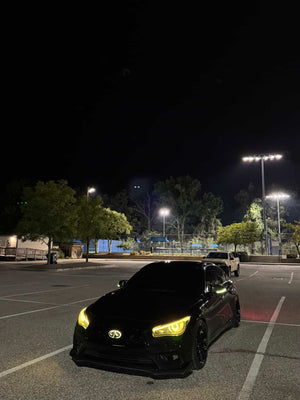 2014-2024 Infiniti Q50 RGBW Flow Series LED DRL Prebuilt Custom Headlights
