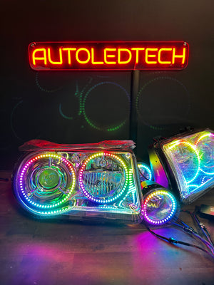 2005-2010 Chrysler 300C/SRT RGBW Flow Series Halo Headlights