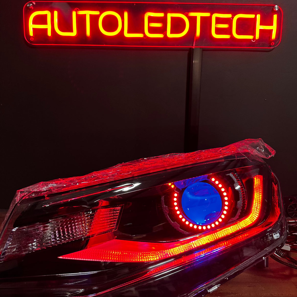 2016-2018 Chevrolet Camaro RGBW Flow Series LED DRL Prebuilt Halo Headlights