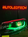2016-2023 Chevrolet Camaro RGBW Flow Series LED DRL Prebuilt Halo Headlights