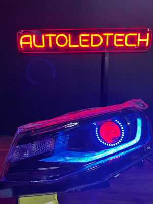 2016-2018 Chevrolet Camaro RGBW Flow Series LED DRL Prebuilt Halo Headlights
