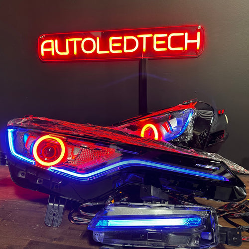 2019-2023 Chevrolet Camaro LT RS SS RGBW LED DRL Prebuilt Headlights & Fog Lights (Color-Changing)