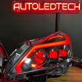 2010-2015 Infiniti G37/G25/Q40 Sedan RGBW Flow Series LED DRL Custom Headlights (GTR Replica)