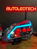 2010-2015 Infiniti G37/G25/Q40 Sedan RGBW Flow Series LED DRL Custom Headlights (GTR Replica)