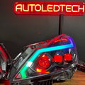 2010-2015 Infiniti G37/G25/Q40 Sedan RGBW Flow Series LED DRL Custom Headlights (GTR Replica)