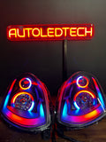 2003-2007 Infiniti G35 Coupe RGBW Flow Series LED Halo DRL Custom Headlights