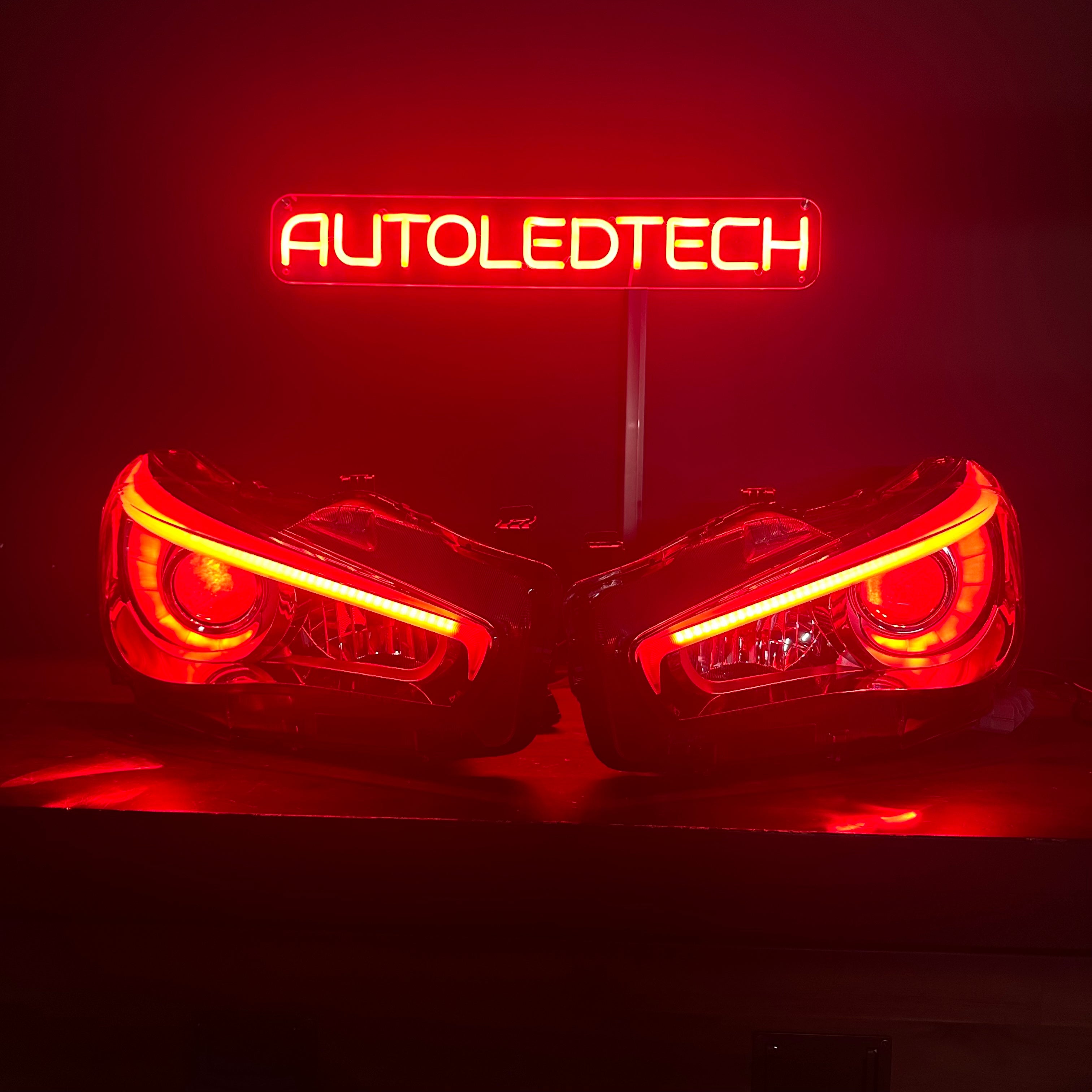 Red headlights discount