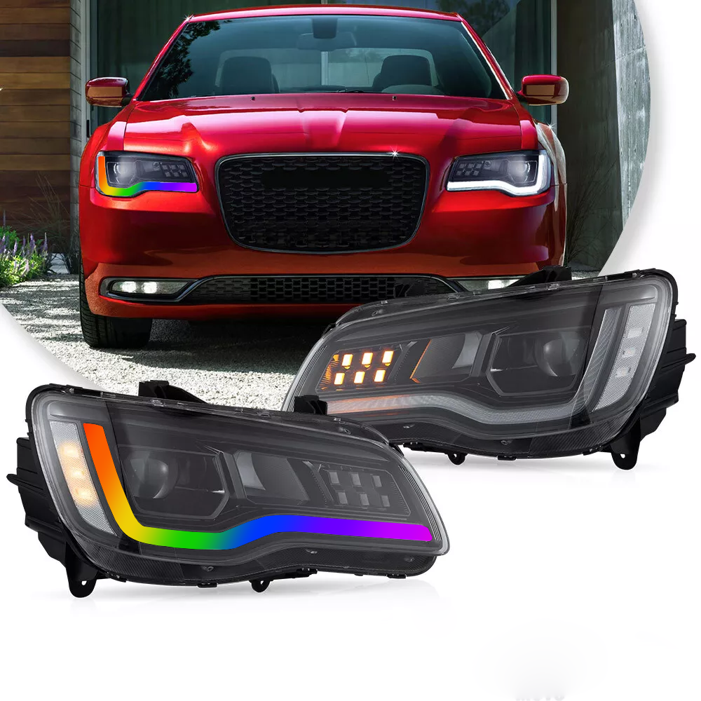 2011-2023 Chrysler 300 RGBW Flow Series LED DRL Prebuilt Headlights