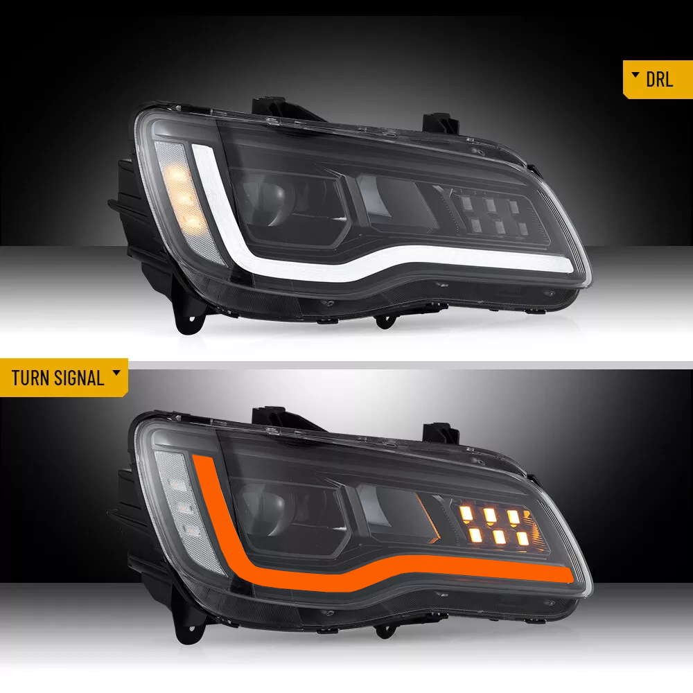 2011-2023 Chrysler 300 RGBW Flow Series LED DRL Prebuilt Headlights