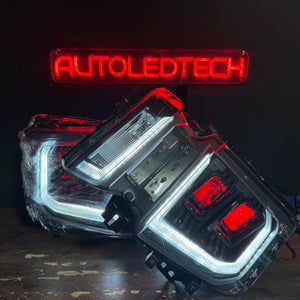 2020-2024 Chevrolet Silverado HD RGBW Flow Series HYBRID LED DRL Projector Replacement Headlights