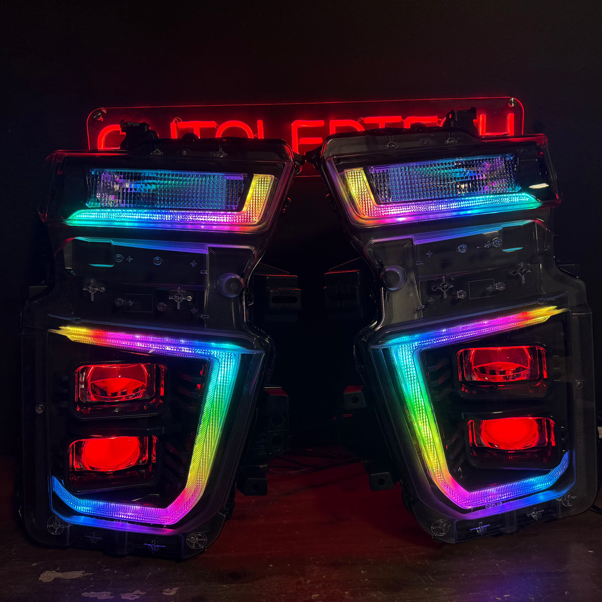 2020-2024 Chevrolet Silverado HD RGBW Flow Series HYBRID LED DRL Projector Replacement Headlights