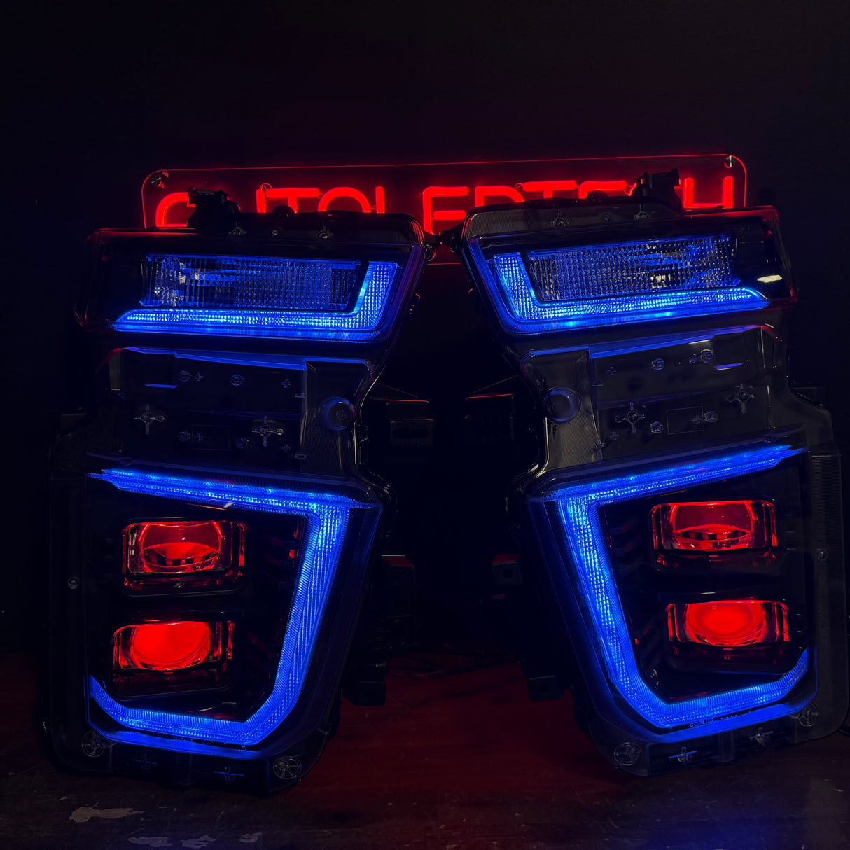 2020-2024 Chevrolet Silverado HD RGBW Flow Series HYBRID LED DRL Projector Replacement Headlights