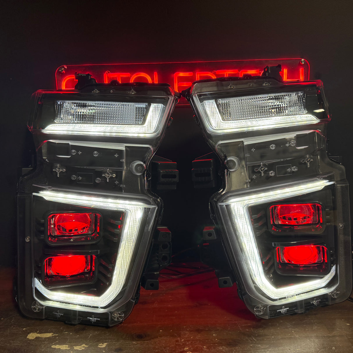2020-2024 Chevrolet Silverado HD RGBW Flow Series HYBRID LED DRL Projector Replacement Headlights