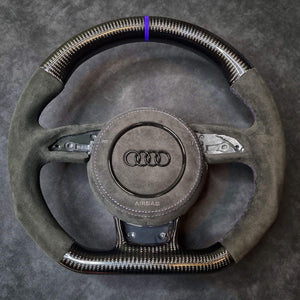 2012-2016 Audi B8.5 A3-A8 S3-S8 RS6 RS7 Custom Carbon Fiber Steering Wheel - AutoLEDTech.com