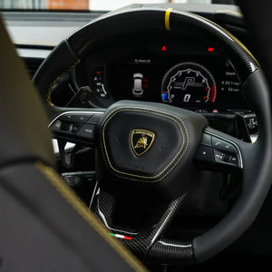 2018-2026+ Lamborghini Urus Custom Carbon Fiber Steering Wheel - AutoLEDTech.com