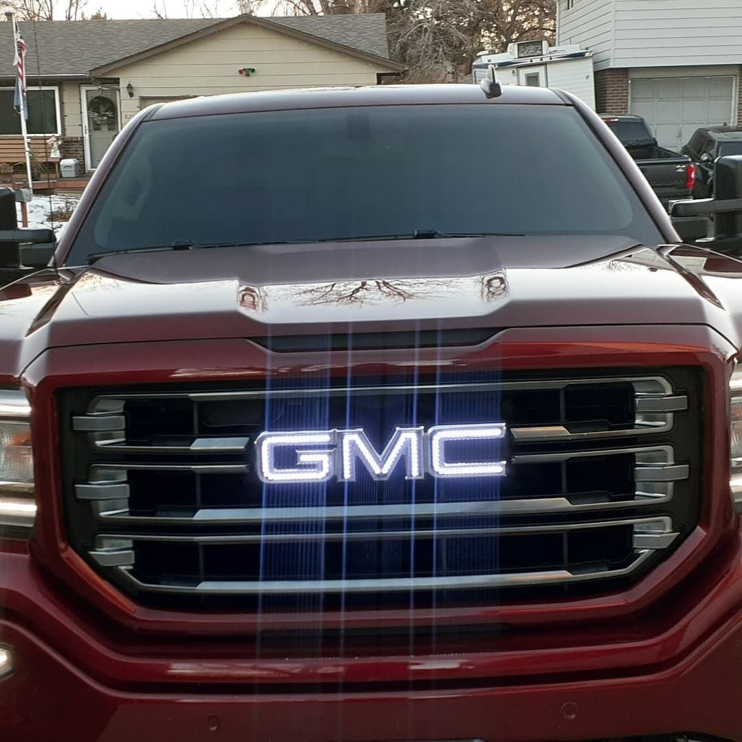 Illuminated GMC RGBW LED Badge Emblem Logo (RGBW | Flow Series) LED headlight kit AutoLEDTech Oracle Lighting Trendz Flow Series RGBHaloKits OneUpLighting Morimoto