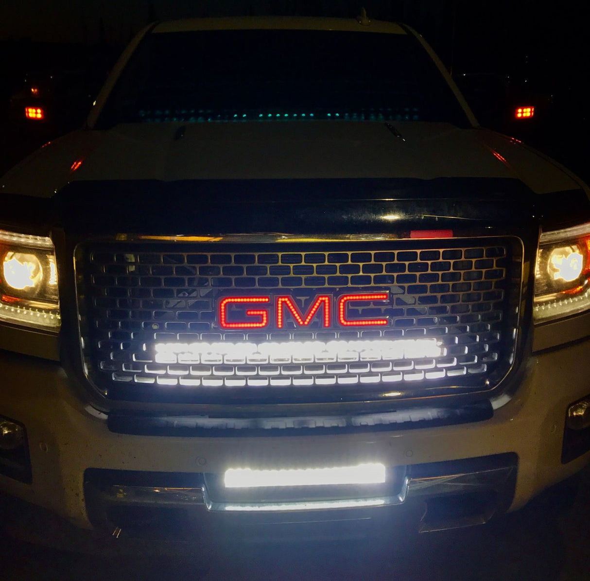 Illuminated GMC RGBW LED Badge Emblem Logo (RGBW | Flow Series) LED headlight kit AutoLEDTech Oracle Lighting Trendz Flow Series RGBHaloKits OneUpLighting Morimoto