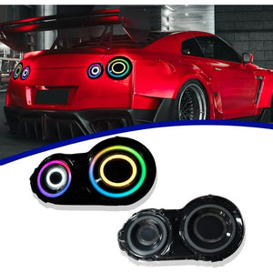 2008-2024 Nissan GTR R35 RGB Flow Smoked LED Tail Lights
