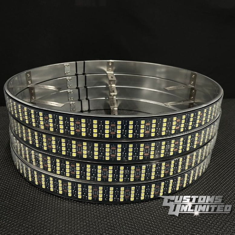4 ROW Pure White LED Wheel Ring Lights Kit – AutoLEDTech.com