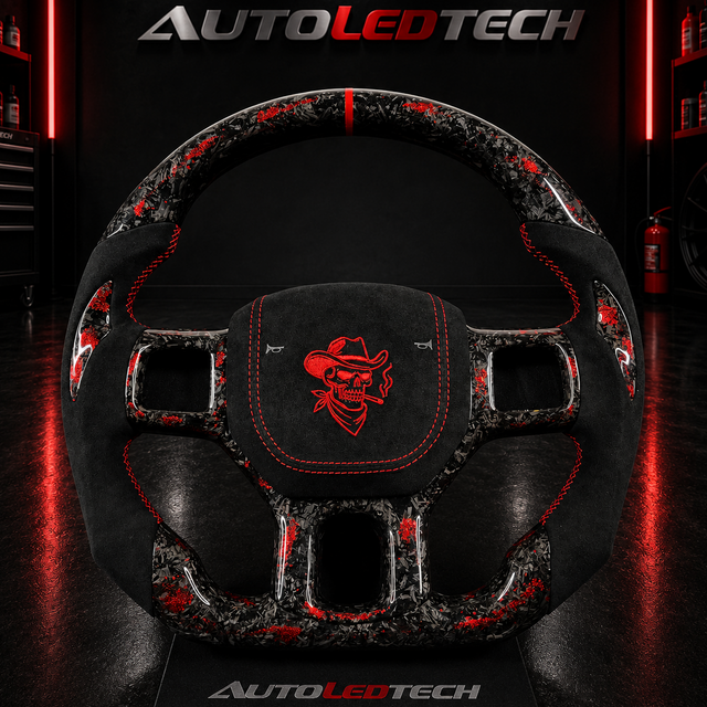 2012-2018 Dodge Ram Custom Carbon Fiber Steering Wheel - AutoLEDTech.com