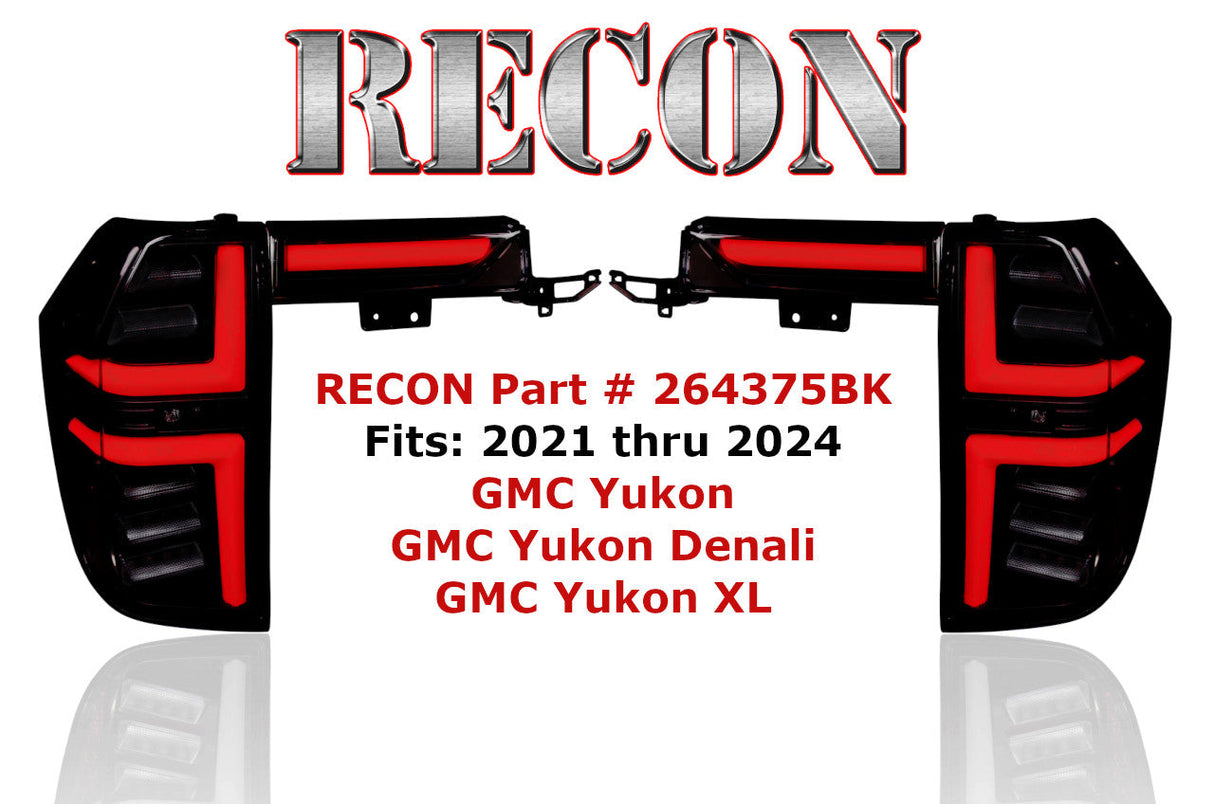 2021-2025 GMC Yukon Smoked Scanning LED Tail Lights