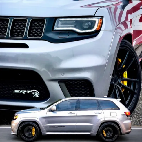 2018-2023 Jeep Grand Cherokee Trackhawk SRT Hellhawk RGB LED Color-Changing Grill Badge Emblem Logo LED headlight kit AutoLEDTech Oracle Lighting Trendz Flow Series RGBHaloKits OneUpLighting Morimoto