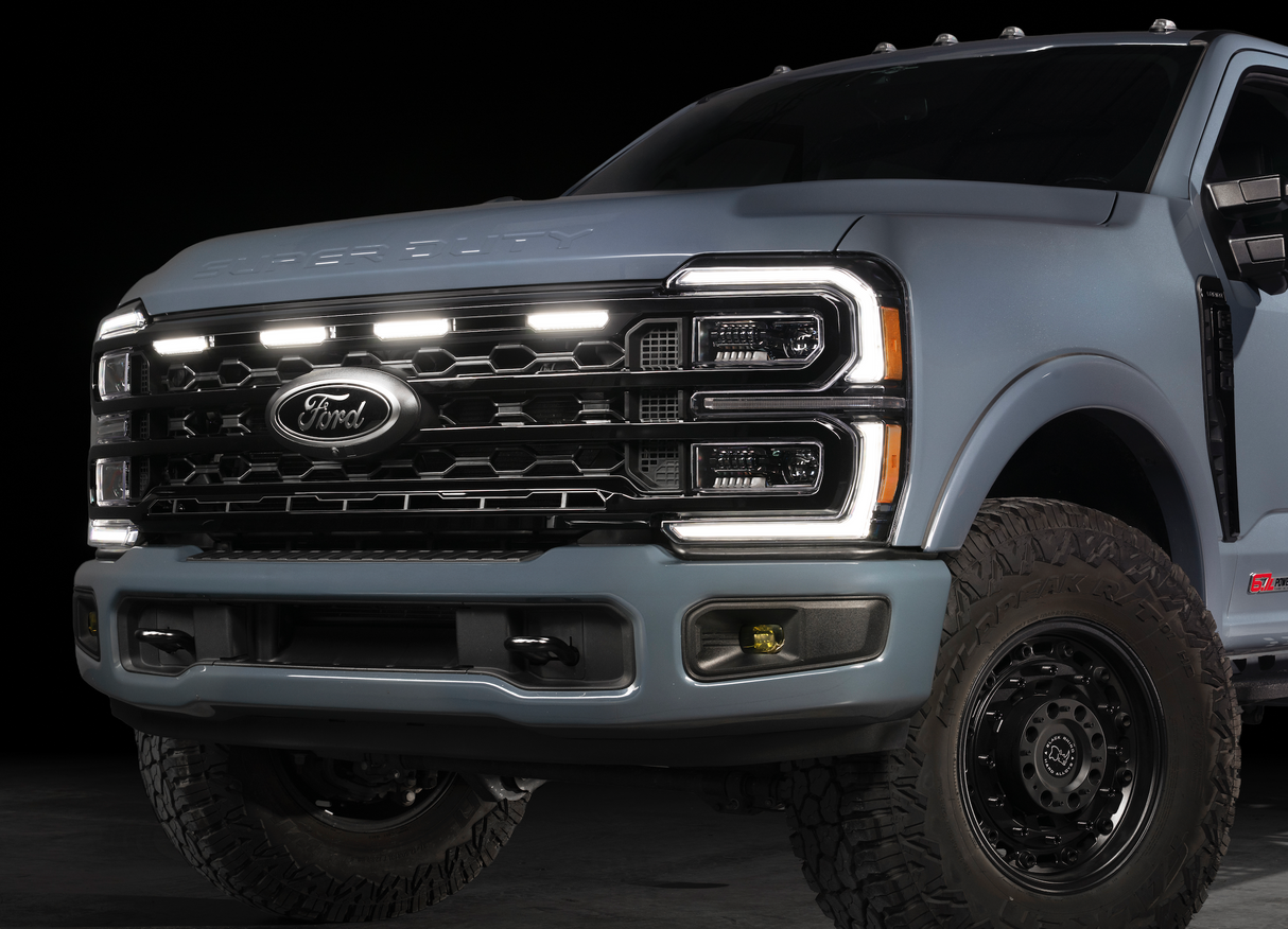 2023-2026+ Ford Super Duty White Amber LED XBG Grill Light Assembly - AutoLEDTech.com
