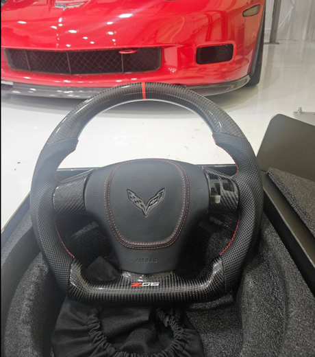 2006-2013 C6 Corvette Custom Carbon Fiber Steering Wheel - AutoLEDTech.com