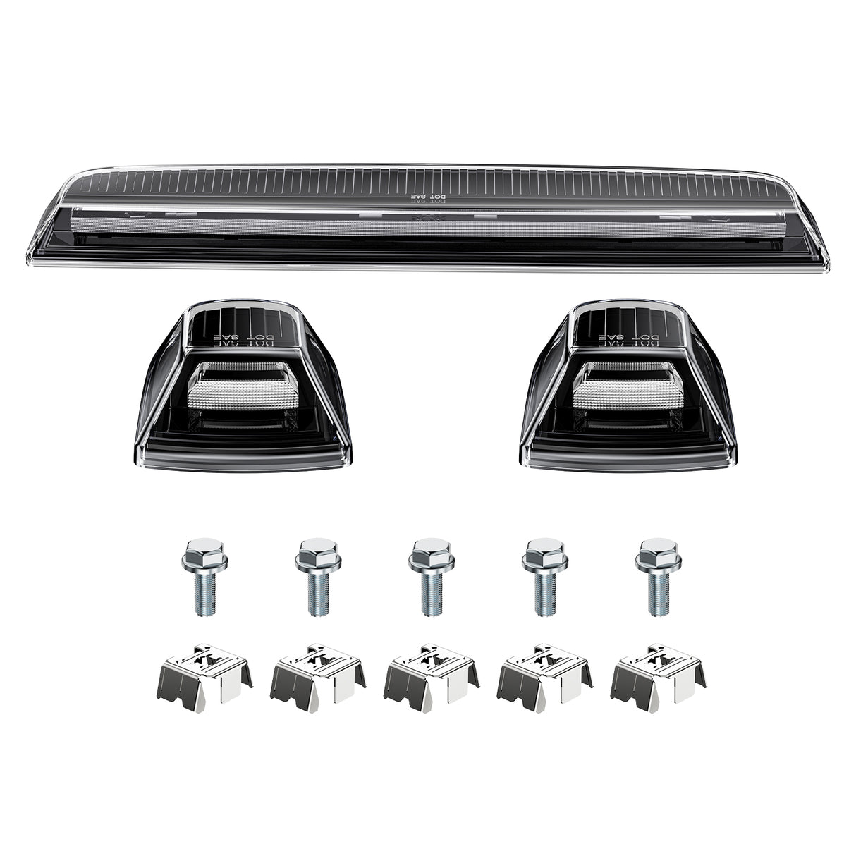 2020-2026+ GMC Chevy HD Smoked White Amber LED Roof Cab Lights - AutoLEDTech.com
