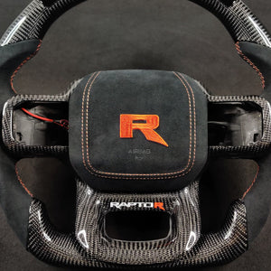 2021-2026 Ford Raptor R Black/Orange Alcantara Airbag Cover - IN STOCK