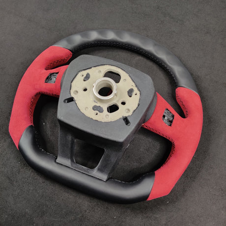 Lamborghini Urus Custom Dark Red Alcantara Steering Wheel - IN STOCK - AutoLEDTech.com